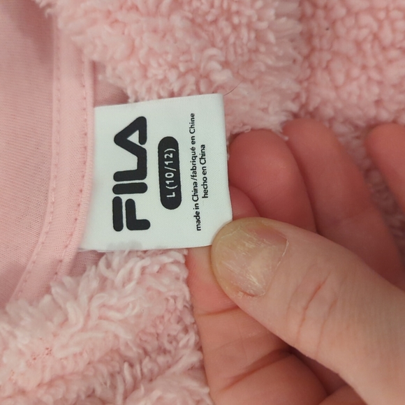 Fila Youth 10/12 Pink Pullover Fleece Hoodie - Picture 2 of 3